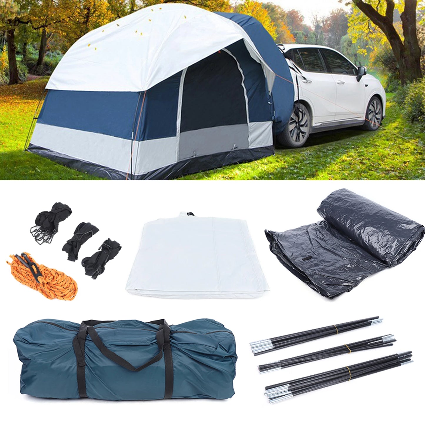 4 Person Universal SUV Car Tent Travel Camping Tailgate Shelter Awning Rooftop Outdoor Sunshade For Canopy Car Vehicle Shelter
