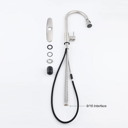 Kitchen Faucet with Pull Out Spraye Kitchen Faucet  Single Handle  Out Mixer  Stream Sprayer Nozzle Stainless Steel Family