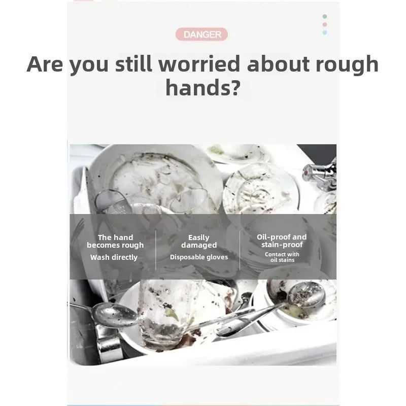 Women's Kitchen Gloves - Durable, Extended Waterproof Rubber Gloves for Dishwashing, Cleaning, Laundry & Household Chores - Comf