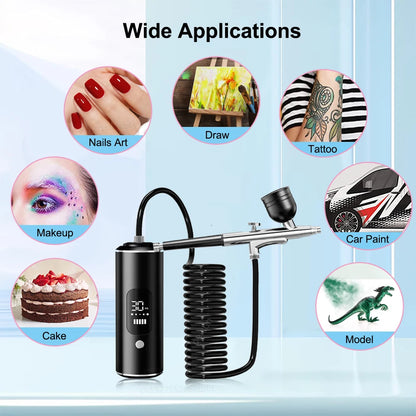 Nails Art Painting Airbrush With Compressor For Cake Decoration Makeup Manicure Nail Airbrush Portable Varnish Paint Sprayer Gun