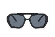 Load image into Gallery viewer, Vintage Square Sunglasses for Women Men Thick Frame Double Bridges Eyewear Female Fashion Chic Polygon Sun Glasses Leopard Blue
