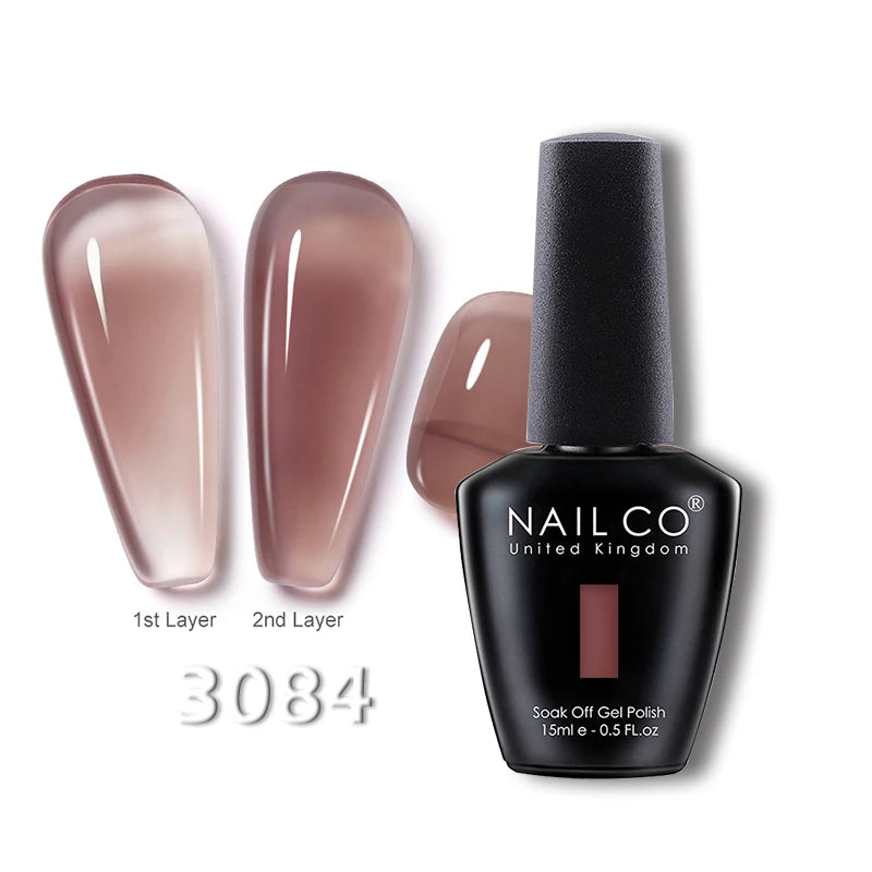 NAILCO 15ml Transparent Nude Color Series Jelly Gel Nail Polish Pink Red Nails Art Manicure Gel Varnishes Gellack Design Lacquer