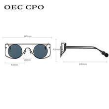 Load image into Gallery viewer, OEC CPO New Vintage Round Sunglasses Men Small Frame Alloy Sun Glasses Female UV400 Driving Shades Steampunk Goggles Eyewear
