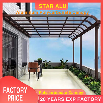Pergola Sunroom Outdoor Roof Patio Covers Balcony Customized Waterproof Polycarbonate Aluminum Awning Canopy Gazebo Garden