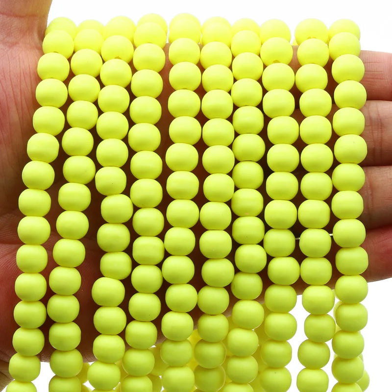 1 String 6/9mm Clay Round Beads Loose Spacer Beads Polymer Clay Beads For Jewelry Making Diy Boho Bracelet Necklace Accessorie