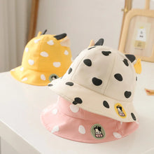 Load image into Gallery viewer, Kids Bucket Hats Korean Cow Shape Baby Cap Thin Trendy Boy Fashion Girl Cute Caps Fisherman Hat For Children 1-5 Years
