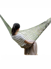 Load image into Gallery viewer, Green Portable Outdoor Sport Hammock Outdoor Camping Hammock Mesh Net for Garden Beach Yard Travel Garden Swing Hanging Bed
