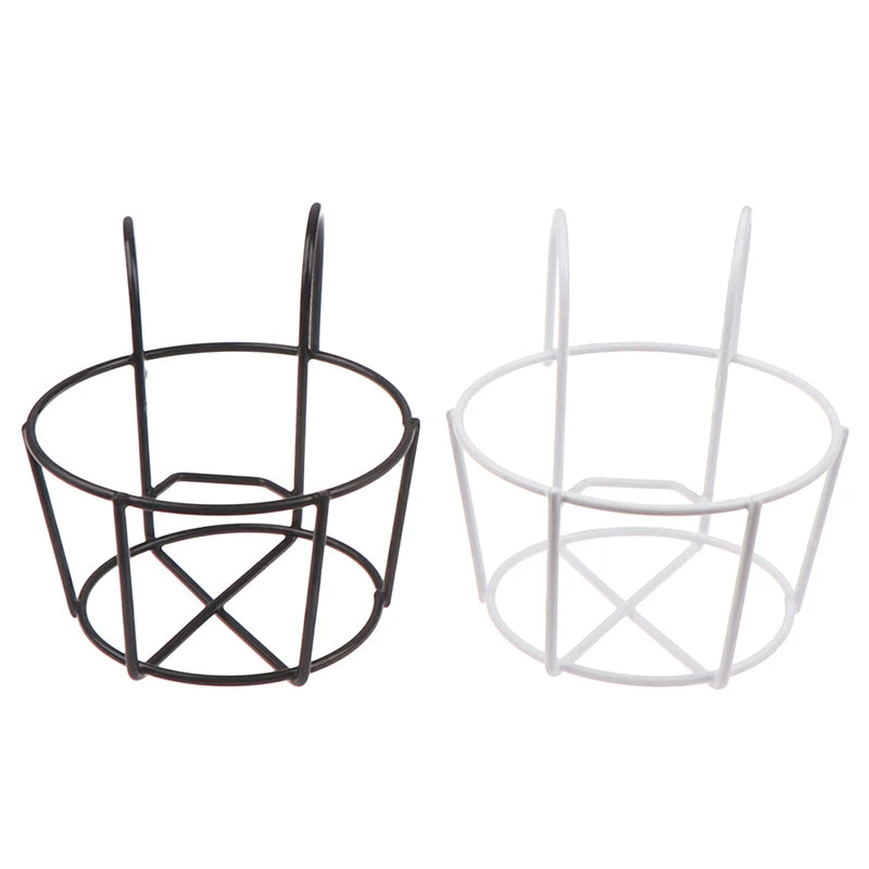 Garden Hanging Plant Iron Racks Balcony Round Flower Pot Rack Railing Fence