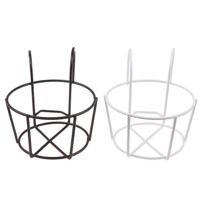 Garden Hanging Plant Iron Racks Balcony Round Flower Pot Rack Railing Fence