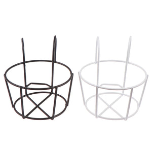 Garden Hanging Plant Iron Racks Balcony Round Flower Pot Rack Railing Fence