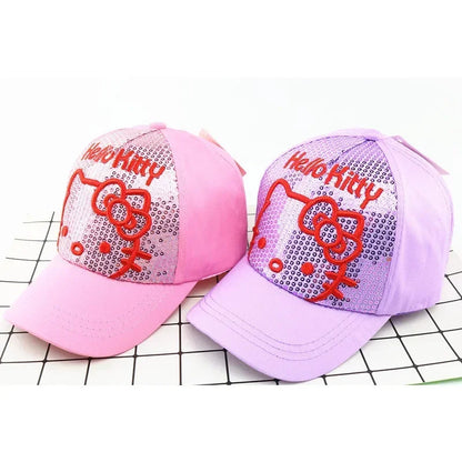 Hello Kitty Children Hat Gifts for Girls Baseball Cap Peaked Cap Sanrio Shading Sun Protection Summer Thin Section Cute Baby Hat