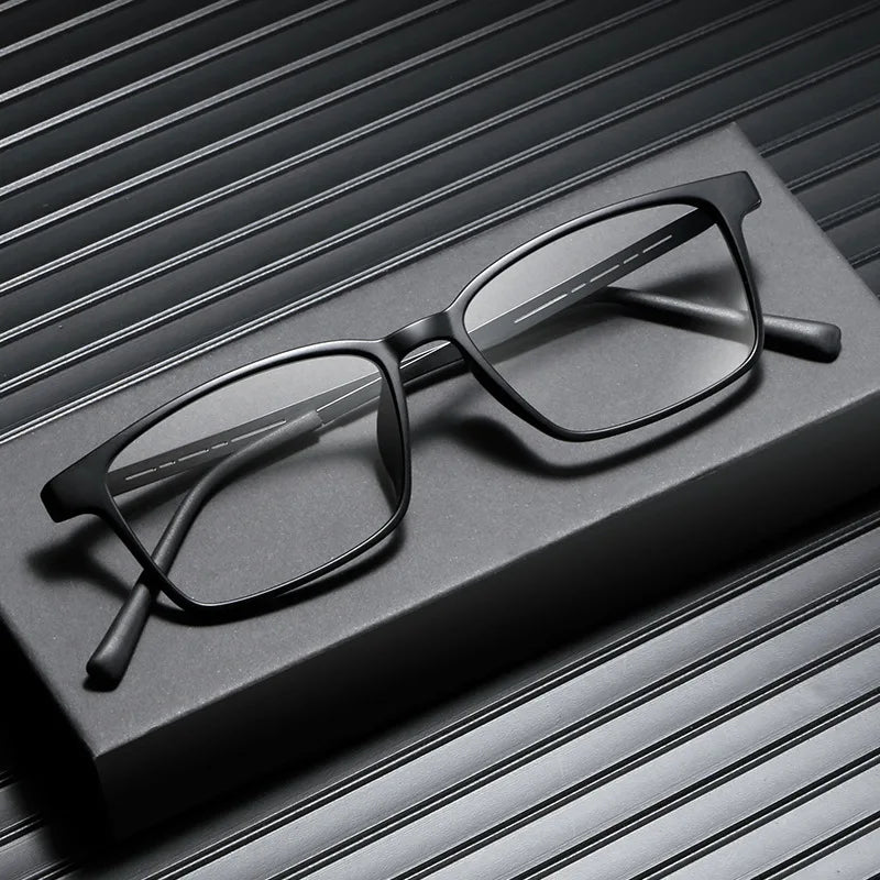 YOOSKE Blue Light Blocking Reading Glasses Men Women Ultralight TR90 Titanium Alloy Optical Frame Eyeglasses Square Eyewear
