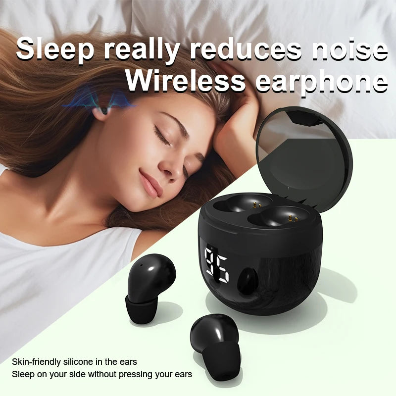 Black Invisible Mini Earbuds Wireless Bluetooth Low Profile Micro Smallest Tiny Discreet Hidden Earbuds Work Small Headphones