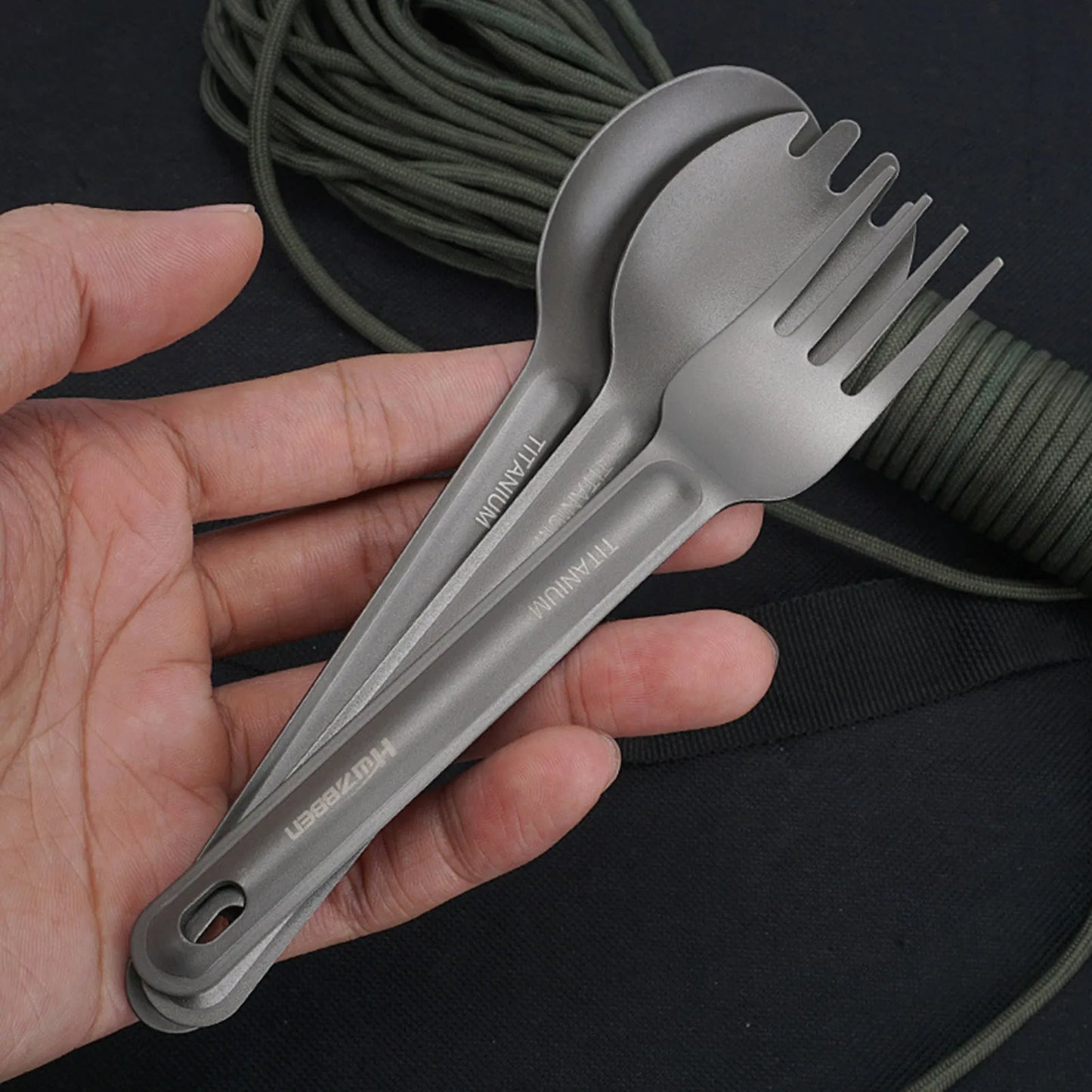 Camping Titanium Cutlery Set Ultra Lightweight Spoon Fork Knife Set Picnic Tableware For Cookware Camping Cooking Equipment