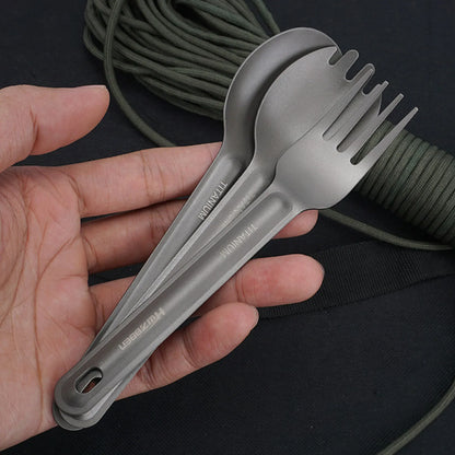 Camping Titanium Cutlery Set Ultra Lightweight Spoon Fork Knife Set Picnic Tableware For Cookware Camping Cooking Equipment