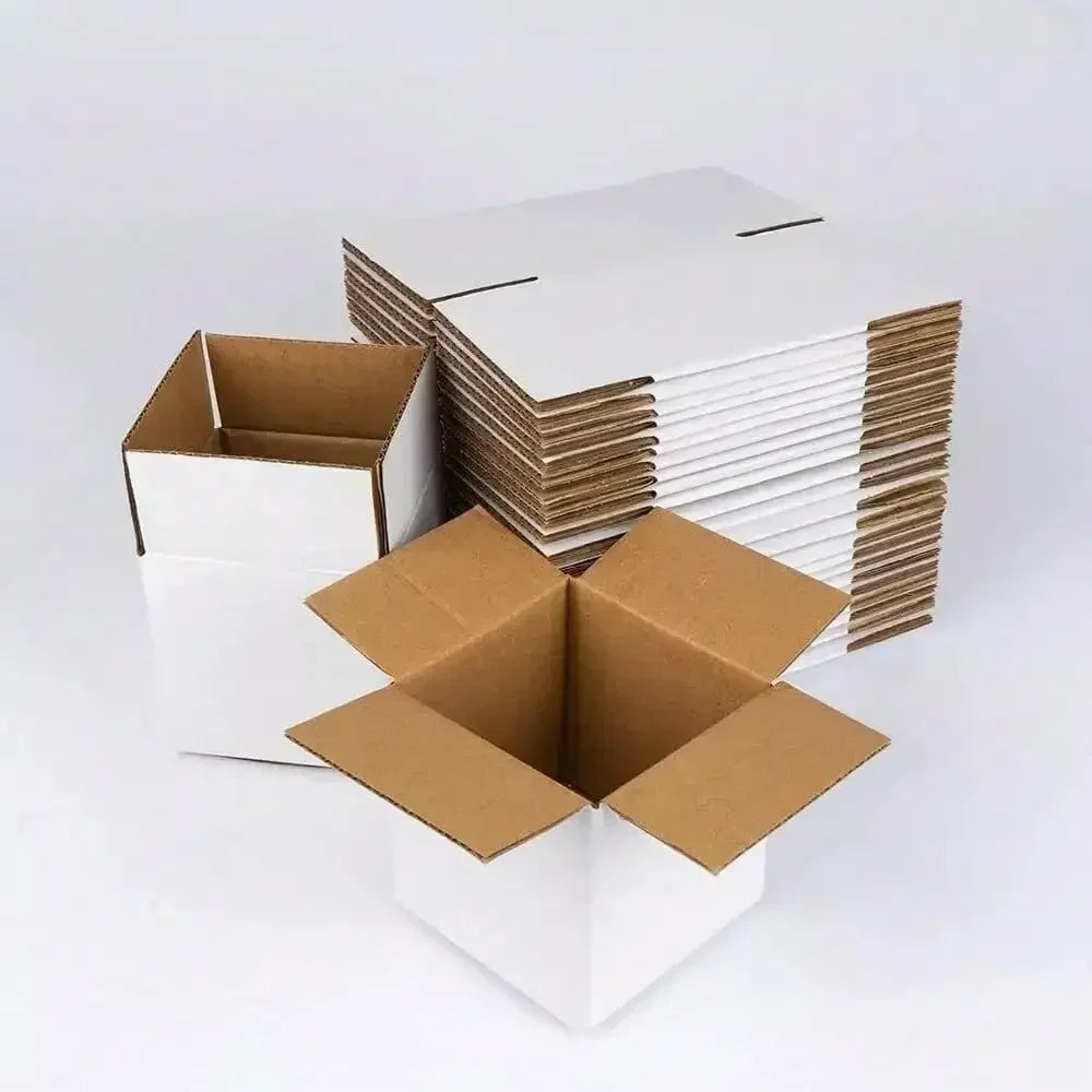 200 4x4x4 White Cardboard Paper Boxes Mailing Packing Shipping Box Corrugated...