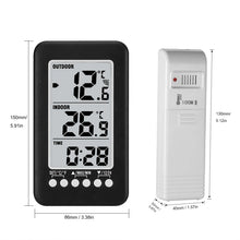Load image into Gallery viewer, LCD ℃/℉ Digital Wireless Indoor/Outdoor Thermometer Clock Temperature Meter With Transmitter
