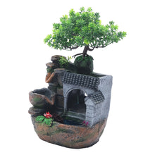 Load image into Gallery viewer, LED Desktop Water Fountain Waterfall Ornament w/ Pump Office Home Indoor Decor
