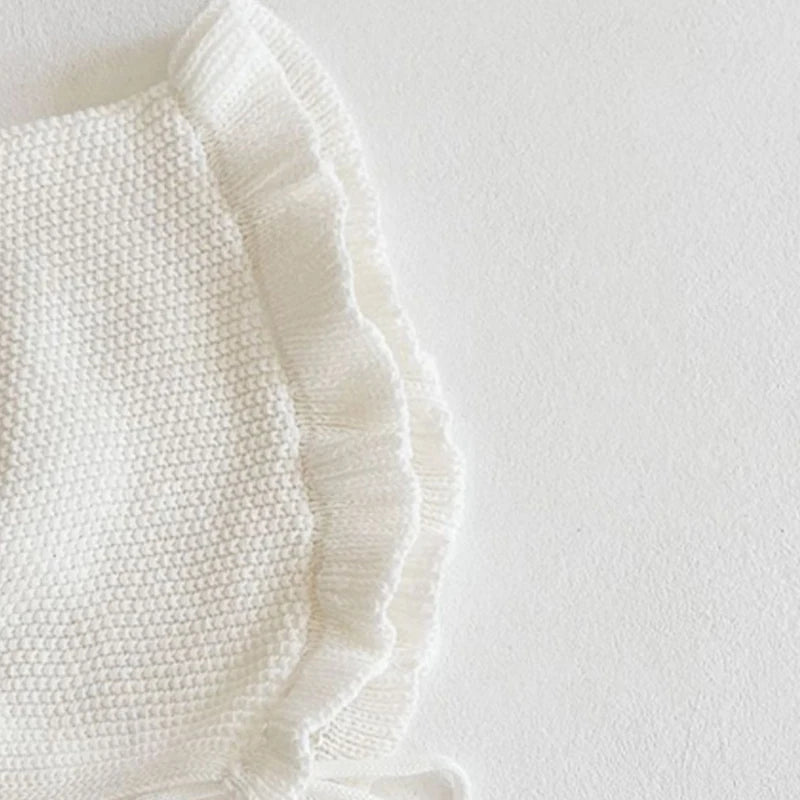 New autumn baby hat, female babies aged 0-2, ruffled knit versatile woolen hat