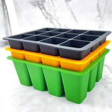 Load image into Gallery viewer, 12 Holes Silicone Seedling Starter Trays Breathable Flower Plant Seed Grows Box Reusable Gardening Sowing Tray for Plants Indoor

