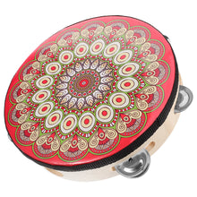 Load image into Gallery viewer, Single Row Hand Drum Tambourine Musical Instrument Adult Percussion Drums Professional Stage Dance Steel Wood Bohemian Kids
