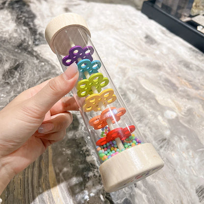 Wooden Rain Sound Tube Instrument Rain Maker Rain Stick Musical Instrument Hourglass Music Shaker Toy Hearing Enlightenment Toys