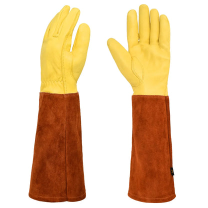Garden  Industrial Protective Work Gloves Long Tube Gardening Safety Working Gloves Leather Breathable Gauntlet Pruning Gloves