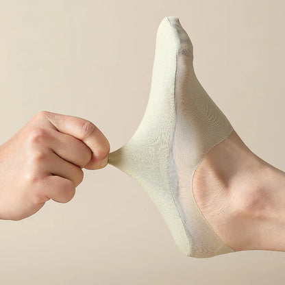 9Pairs Women's Socks Cotton Breathable Summer Ultra-thin No Show Ice Silk Sock Silicone Non-slip Bottom Absorb Sweat Boat Sock