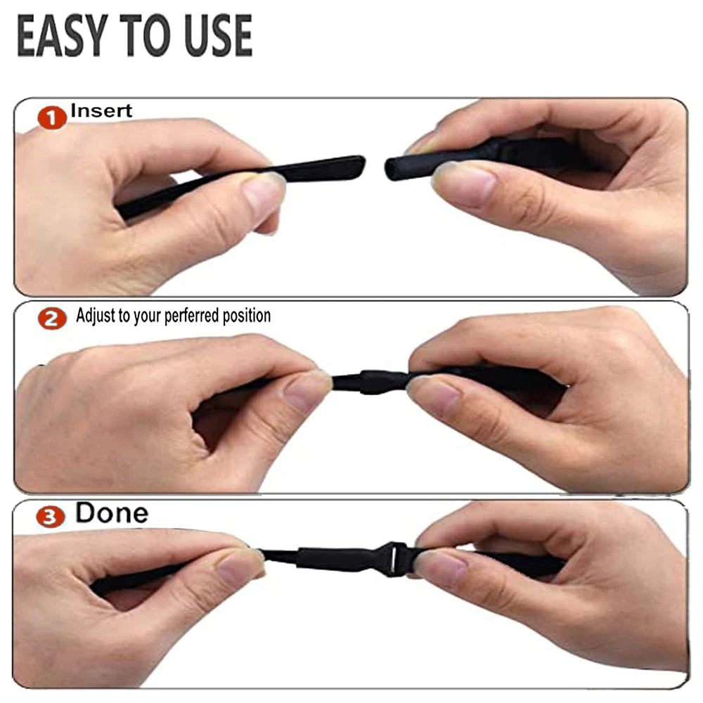 Sports Glasses Strap for Kids & Adults, 4pcs Adjustable No Tail Eyeglass Straps, Universal Fit Rope Eyewear Retainer