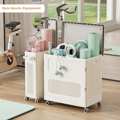 Rolling Laundry Hamper 123L Large Capacity Clothes Hampers for Laundry,Plastic Collapsible Laundry Baskets with Wheels and Lid