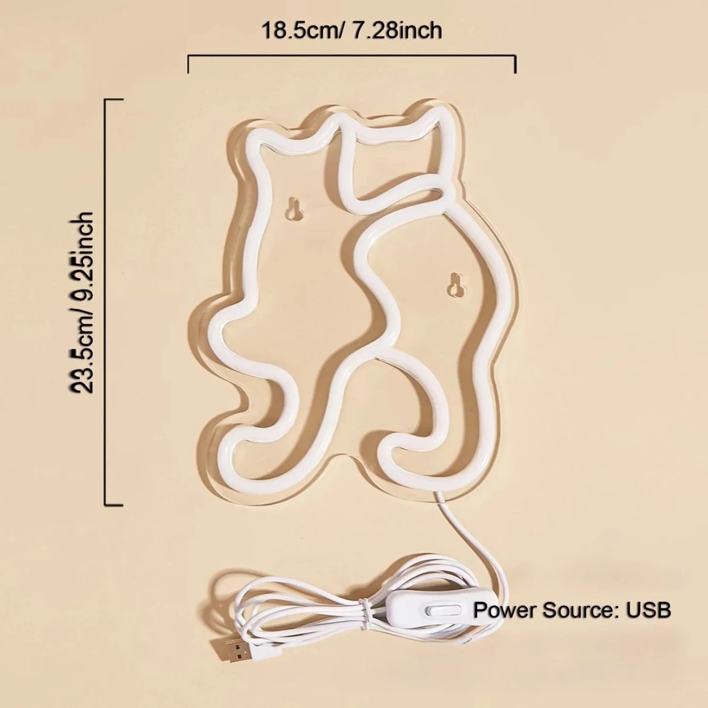 Anime Cat & Dog Neon Sign for Wall Art Arcade Decor, LED Night Lights Home Decor for Game Room Sign,Bedroom, Living Room, Bars