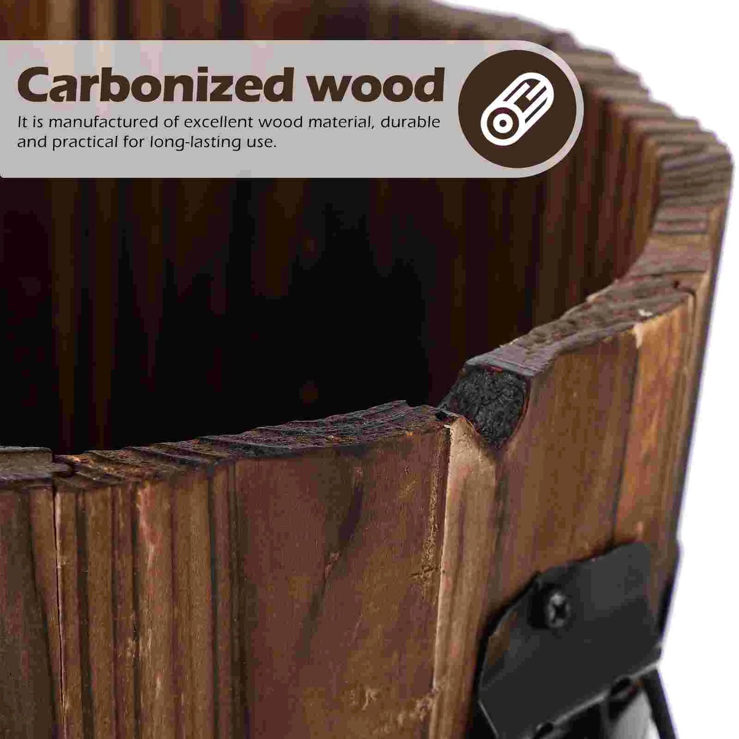 Wooden Planter Retro Design Planter Exquisite Flowerpot for Garden