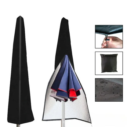 Oxford Outdoor Patio Straight Parasol Cover Waterproof Parasol Protective Cover UV-Anti Windproof Garden Umbrella Cover