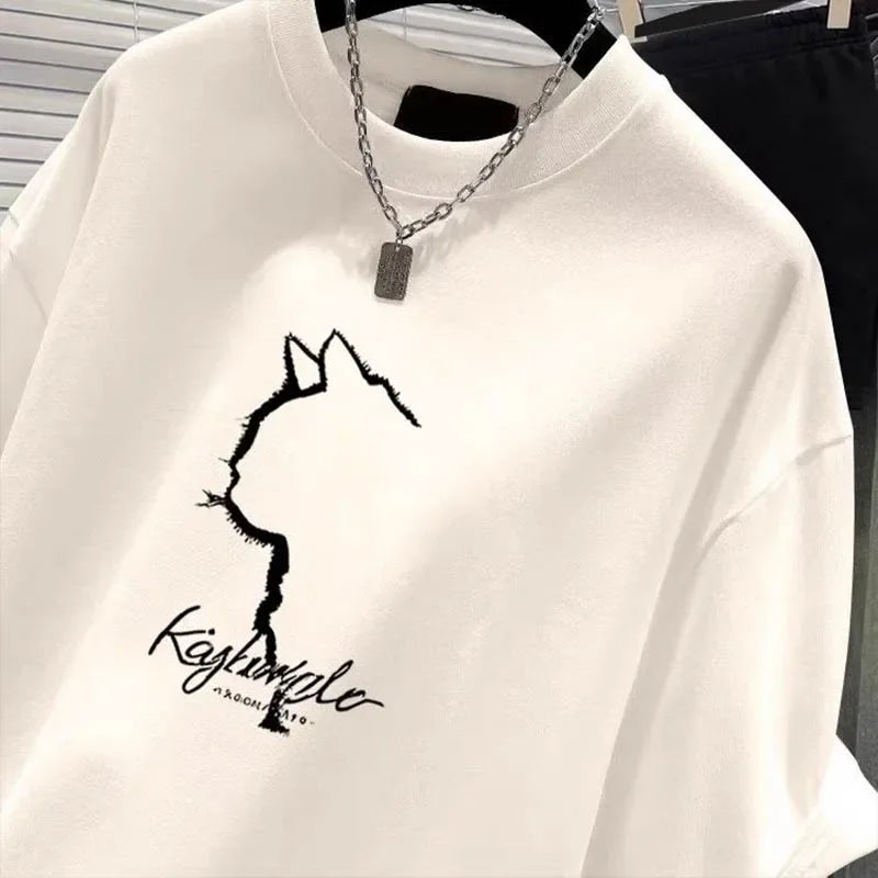 Women's Clothing Cat Printed Fashion O-neck Short Sleeve T-shirt Summer Casual Top Tees creative Lady Basic Pullovers