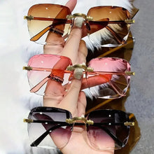 Load image into Gallery viewer, Square Rimless Sunglasses Women Luxury Brand Designer Summer Red Glasses Fashion Sun glasses For Men UV400 Shades Oculos
