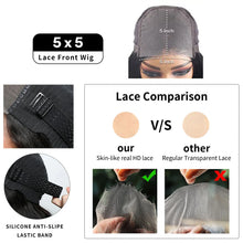 Load image into Gallery viewer, Honey Blonde Straight Human Hair Short Wig Preplucked 5x5 Transparent Lace Frontal Wig Short Cut 613 Straight Bob Colored Wigs

