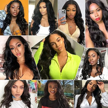 Load image into Gallery viewer, Body Wave human hair wigs With Bangs Full Machine Made Wig Cheap Brazilian Hair Wigs Short Bob 3x1 HD Lace Wigs for Women Choice
