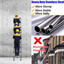 Load image into Gallery viewer, Ladders Extendable Telescopic 2.6M-5M Heavy Duty Multi Purpose Straight Loft Ladder Portable Folding Stainless Steel Ladder Tool
