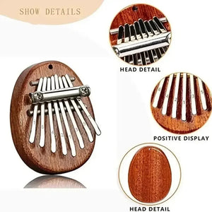 Portable Beginner Finger Piano Wooden Mini Thumb Piano Music Toy 8-sonic Instrument Children's Puzzle Home Decoration Ornaments