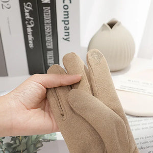 Women Winter Thick Plush Gloves Fashion Warm Suede Outdoor Guantes Lady Touchscreen Driving Gloves Sports Cycling Mittens