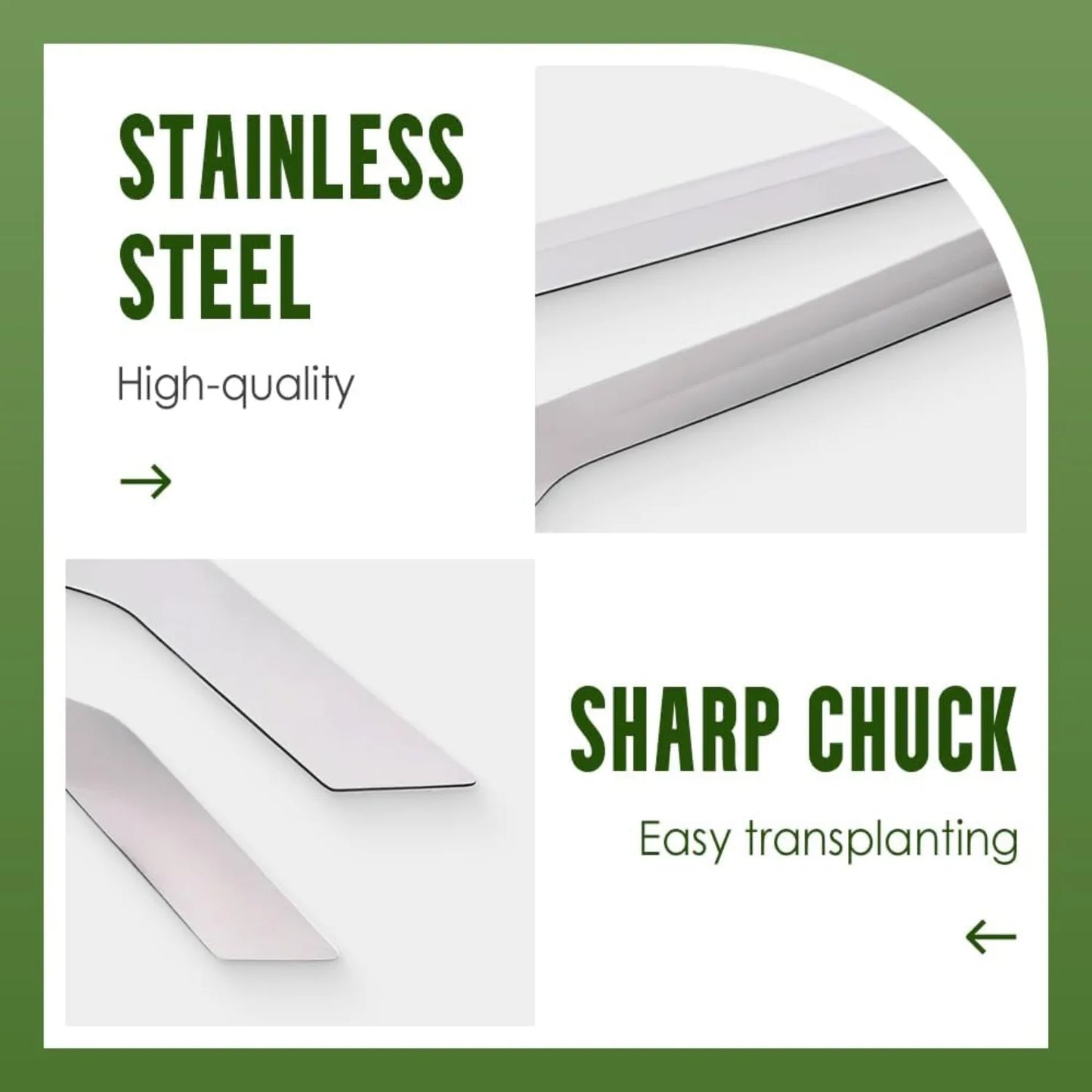 Seedling Transplant Tongs, Stainless Steel Seedling Remove Transplanting Pliers,   Reducing Root Damage (2PCS, Medium)