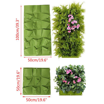 Green Vertical Hanging Garden Planter Flower Pots Bag Wall Mount Hanging