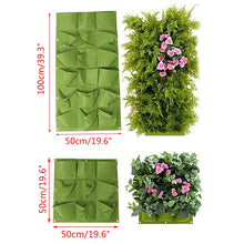Load image into Gallery viewer, Green Vertical Hanging Garden Planter Flower Pots Bag Wall Mount Hanging
