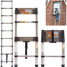 Load image into Gallery viewer, Ladders Extendable Telescopic 2.6M-5M Heavy Duty Multi Purpose Straight Loft Ladder Portable Folding Stainless Steel Ladder Tool
