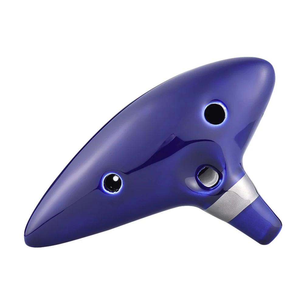 12 Hole Ocarina Ceramic Alto C Vessel Flute Wind Musical Instrument With Simple Music Score Rope for Beginners
