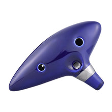 Load image into Gallery viewer, 12 Hole Ocarina Ceramic Alto C Vessel Flute Wind Musical Instrument With Simple Music Score Rope for Beginners
