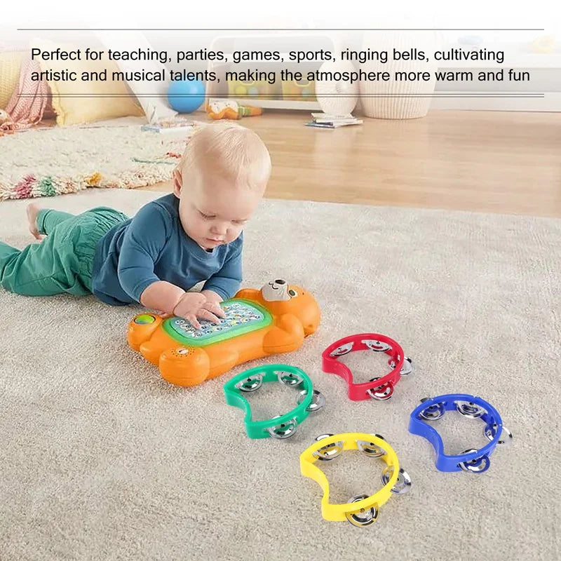 20Piece Plastic Tambourine Musical Instruments For MINI Handheld Tambourines Percussion Rhythm Party Musical Instruments