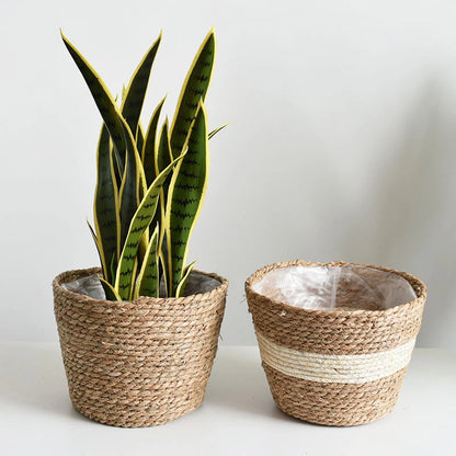 Grass Planter Basket Indoor Outdoor Flower Pots Cover Plant Containers for Home Pot Decorative Plant Pot House Garden Supplies