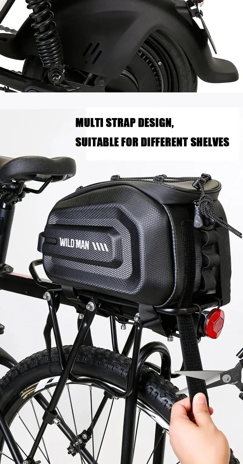 4L Multifunctional Bicycle Rear Seat Bag Waterproof Cycling Bike Rack Trunk Cargo Bag Pannier Bag Handbag Shoulder Bag