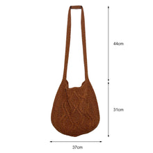 Load image into Gallery viewer, Wool Knitted Shoulder Shopping Bag for Women Vintage Cotton Cloth Girls Tote Shopper Bag Large Female Handbag Crochet Bag
